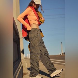 Free People Have It All Cargo Pants FP Movement Wide Leg Tech Pants